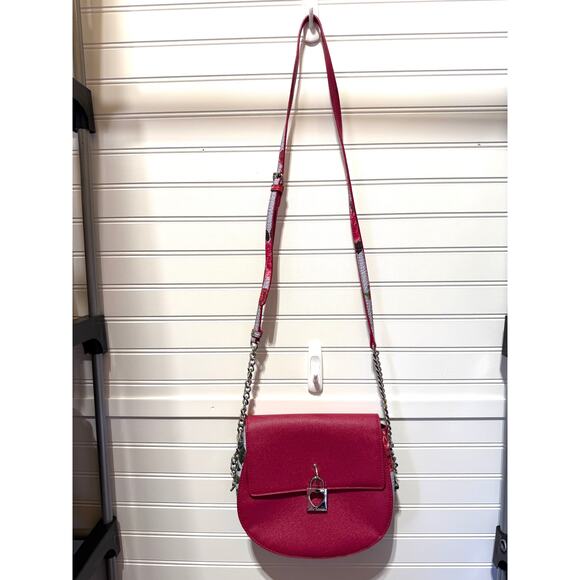 Betsey Johnson Mimi Saddle Crossbody Bag Floral Sides & Lining - Picture 1 of 15